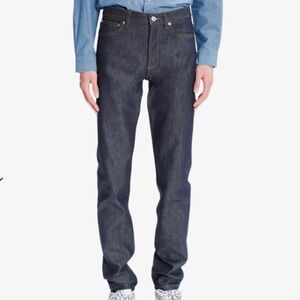 A.P.C. Men’s Petit New Standard Japanese Selvaged Denim Mid Rise Tapered Jeans